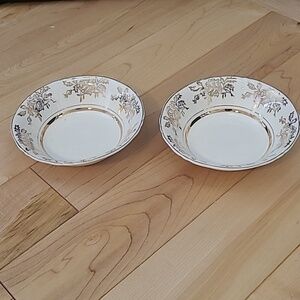 2 Vintage Alfred Meakin "Golden Harmony" 22 Kt Gold Small Bowls